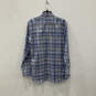 Mens Blue Brown Plaid Long Sleeve Collared Button-Up Shirt Size Medium image number 2