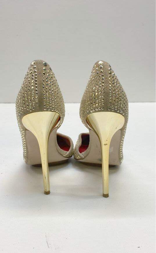 Tamar Braxton Beige Studded Pump Heels Size 7 image number 4
