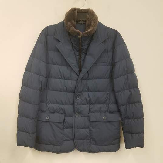 Mens Blue Polar-Tech Long Sleeve Pockets Full Zip Puffer Jacket Size 50 image number 2