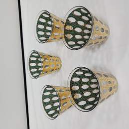Bundle of 5 Gold Tone and Green Drinkware