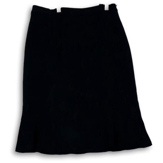 Womens Black Flat Front Side Zip Knee Length A-Line Skirt Size 4 image number 2