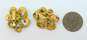 Vintage Crown Trifari Gold Tone Scrolled Clip-On Earrings 10.5g image number 5