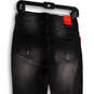 NWT Womens Black Denim Dark Wash Pockets Distressed Skinny Leg Jeans Size 8 image number 4