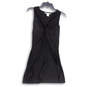 Womens Black Pleated Front V-Neck Sleeveless Pullover Mini Dress Size 6 image number 1