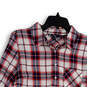 Womens Multicolor Plaid Long Sleeve Collared Pocket Button-Up Shirt Sz S/P image number 3