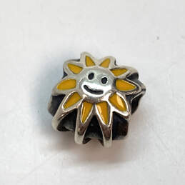 Designer Pandora S925 ALE Sterling Silver Yellow Enamel Beaded Charm