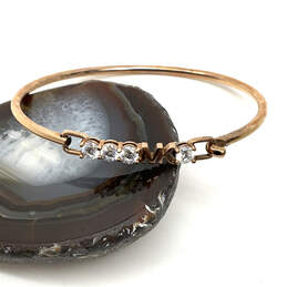 Designer Michael Kors Rose Gold Crystal Pave Hinge Fashion Bangle Bracelet
