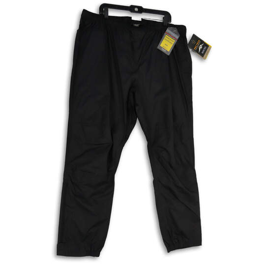NWT Mens Black Elastic Waist Flat Front Pull-On Jogger Pants Size XXL image number 1