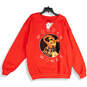 NWT Womens Red Wonder Woman Crew Neck Long Sleeve Pullover Sweatshirt Sz L image number 1
