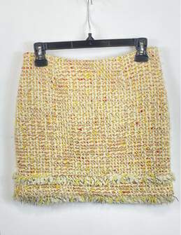 Tibi Womens Yellow Stretch Flat Front Side Zip Casual Mini Skirt Size 2 alternative image