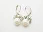 Givenchy Designer Faux Pearl Rhinestone Silver Tone Necklace & Earrings 12.5g image number 3