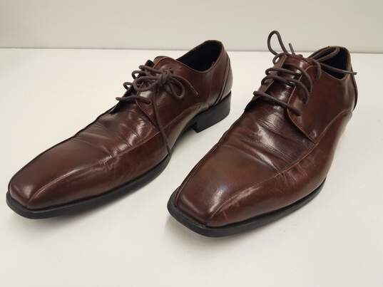 Kenneth Cole New York Sur-Plus Brown Leather Oxfords Men's Size 9 image number 2