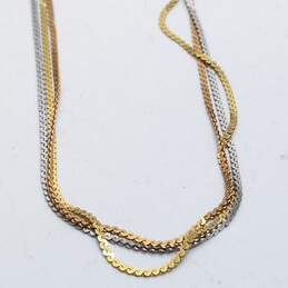 14K Two-Tone S Chain Layered Necklace 8.5g
