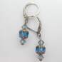 Artisan 925 Red Green & Blue Crystals Drop Earrings Variety & Colorful Beaded Bracelets 51.2g image number 7