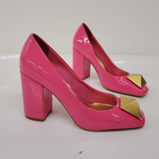 Valentino Garavani One Stud Pink Patent Leather Pumps Womne's Size 5 image number 4