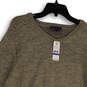 NWT Mens Brown Long Sleeve V-Neck Reversible Pullover Sweater Size X-Large image number 3