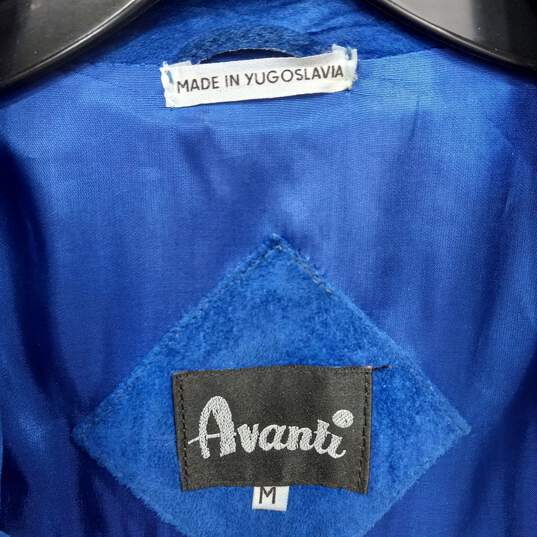 Avanti Blue Cropped Suede/Velvety Fabric Blazer Women's Size M image number 4