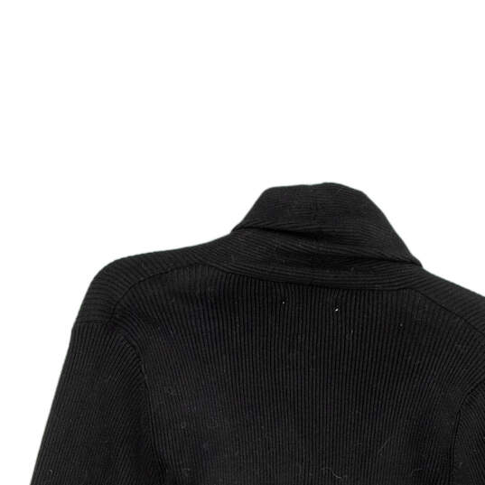 Womens Black Long Sleeve Knitted Open Front Cardigan Sweater Size Large image number 4