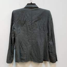 Womens Gray Notch Lapel Long Sleeve Pockets Single Breasted Blazer Jacket Size 42 alternative image