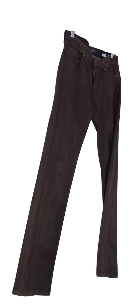 Womens Brown Premium Denim Dark Wash Pockets Straight Jeans Size 6 image number 3