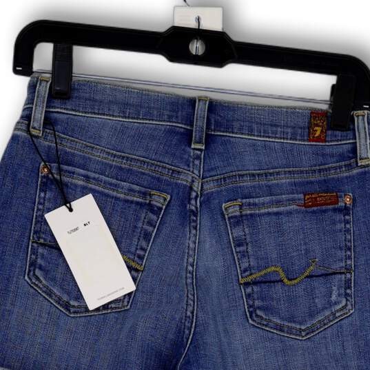 NWT Womens Blue Denim Medium Wash Distressed Pockets Mom Shorts Size 24 image number 3