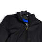 Mens Black Long Sleeve Mock Neck Pockets Full-Zip Windbreaker Jacket Size S image number 3