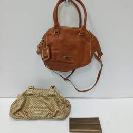 2pc Bundle of Women's Steve Madden Leather Satchels w/Card Wallet