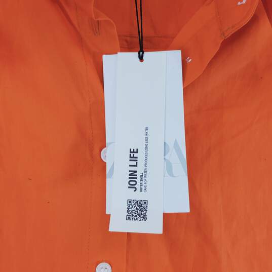 Zara Men Orange Dress Shirt M NWT image number 3