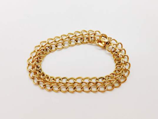 Vintage 14K Yellow Gold Double Curb Chain Bracelet 30.1g image number 3