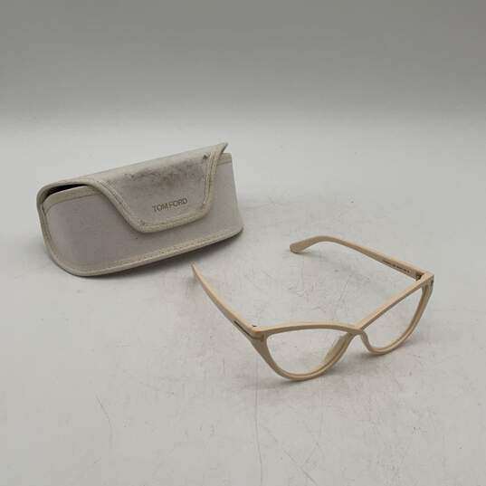 Tom Ford Womens Beige Full Rim Cat Eye Eyeglasses Frame With White Case image number 1