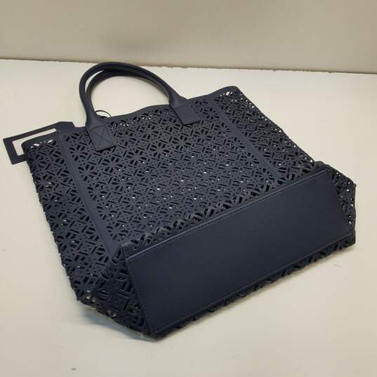 Buy the Tory Burch Perforated Lace Weekender Navy
