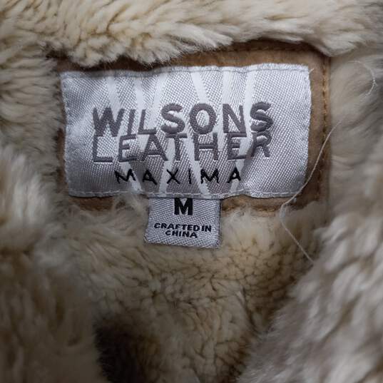 Wilsons Women's Beige Leather Coat Size Medium image number 3