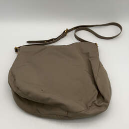 Womens Beige Fold Over Soft Adjustable Strap Zipper Crossbody Bag Purse alternative image