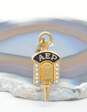 Vintage 10K Gold Alpha Epsilon Rho Seed Pearls & Black Enamel Honor Key Pendant Pin 3.3g image number 2