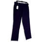 NWT Mens Blue Flat Front Pockets Straight Leg Dress Pants Size W34xL31 image number 3