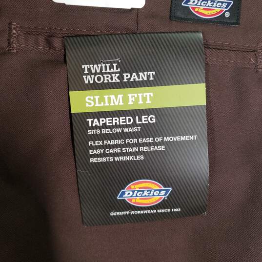 NWT Mens Twill Slim Fit Slash Pockets Tapered Leg Work Pants Size 31x30 image number 3