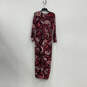 NWT Womens Purple Paisley Print Long Sleeve V-Neck One-Piece Jumpsuit Sz SM image number 2