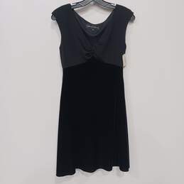 Women's Shelli Segal Black Velvet V-Neck Midi Dress Sz 6 NWT
