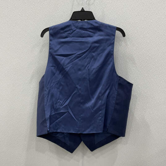 NWT Mens Blue Sleeveless Button Front Jacket & Pants 2 Piece Suit Set Sz 54 image number 5
