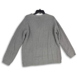 NWT Womens Gray Knitted Long Sleeve V-Neck Cutout Pullover Sweater Size XXL alternative image