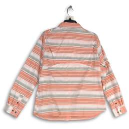 NWT Columbia Womens Pink Gray Striped Spread Collar Button-Up Shirt Size Large alternative image
