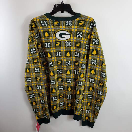 NFL Packers Men Yellow Holiday Sweater 2XL NWT image number 3