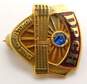 10K Yellow Gold Blue Spinel DPCH Service Pin 1.6g image number 3