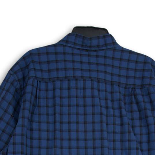 NWT Mens Blue Plaid Pointed Collar Long Sleeve Button-Up Shirt Size Large image number 4