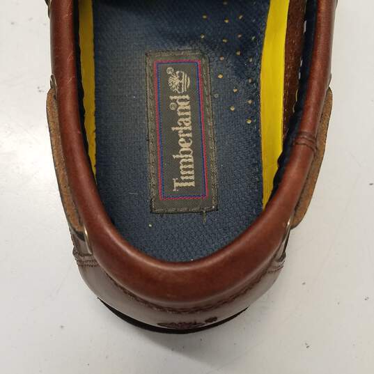 Timberland Brown Leather Echo Bay Boat Shoes Men's Size 9M image number 8