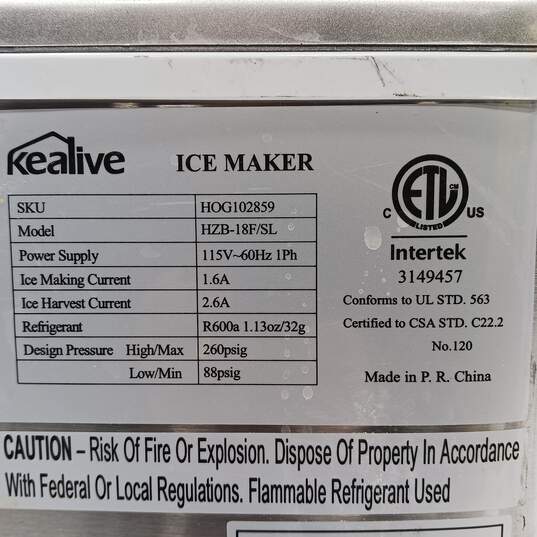 Kealive Countertop Ice Maker Model HZB-18F/SL image number 4