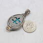 Judith Ripka Signed Sterling Silver Turquoise, Citrine, & CZ Accent Pendant - 10.4g image number 3