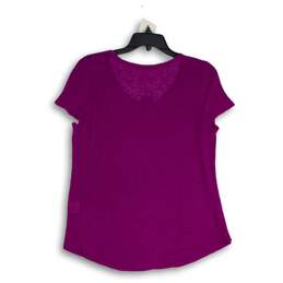 NWT Eileen Fisher Womens Purple V-Neck Short Sleeve Pullover T-Shirt Size S alternative image