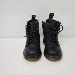 Dr. Martens Kids Pascal Lace-Up & Zipper Black Leather Ankle Boots  Size 7