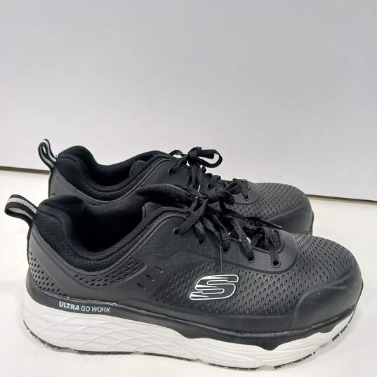 Black & White Skechers Shoes Size W8 image number 2